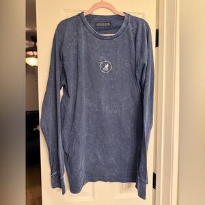 Kangol Men's Washed Blue Long Sleeve Tee XL